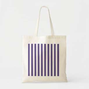 Ultra violet and white candy stripes tote bag