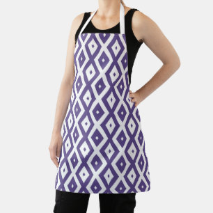 Ultra violet and white diamond pattern apron