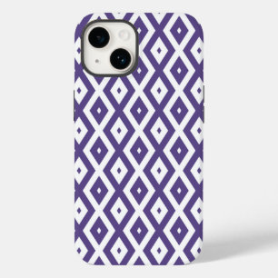 Ultra violet and white diamond pattern Case-Mate iPhone 14 case