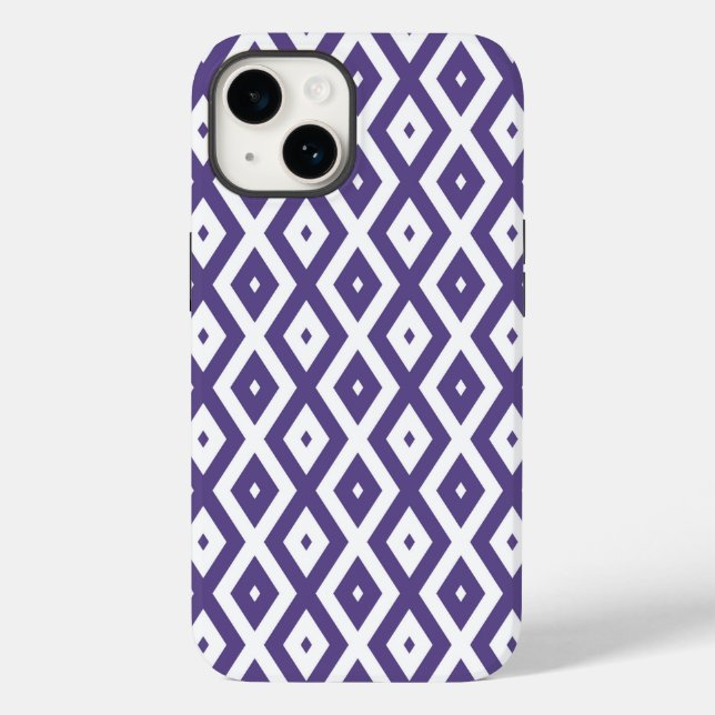 Ultra violet and white diamond pattern Case-Mate iPhone case (Back)