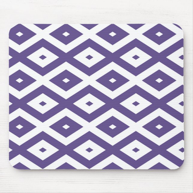 Ultra violet and white diamond pattern mouse mat (Front)