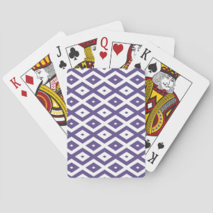 Ultra violet and white diamond pattern playing cards