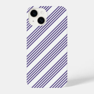 Ultra violet and white five stripe pattern iPhone 14 case