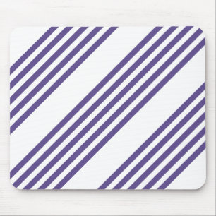 Ultra violet and white five stripe pattern mouse mat