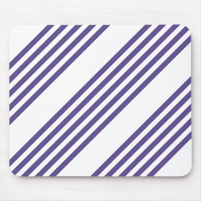 Ultra violet and white five stripe pattern mouse mat (Front)
