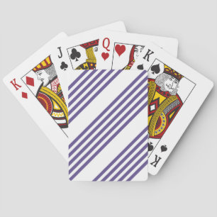 Ultra violet and white five stripe pattern playing cards