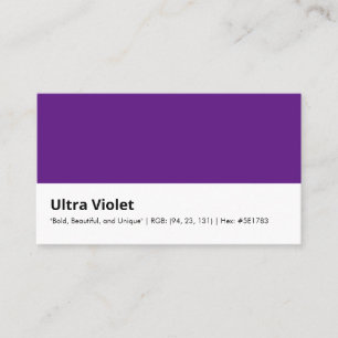 Ultra Violet   "Bold, Beautiful, and Unique" Colou Business Card