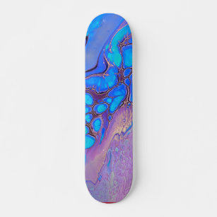 Ultra Violet Bright Abstract marble Art Skateboard