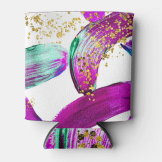 Ultra Violet Brush: Abstract Art Can Cooler