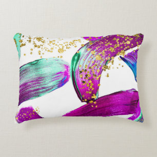 Ultra Violet Brush: Abstract Art Decorative Cushion