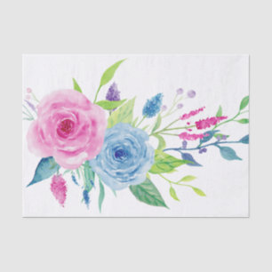 Ultra Violet Colour Combo Watercolor Floral Tissue Paper
