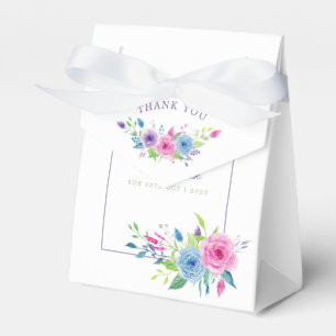 Ultra Violet Colour Combo Watercolor Floral Weddin Favour Box