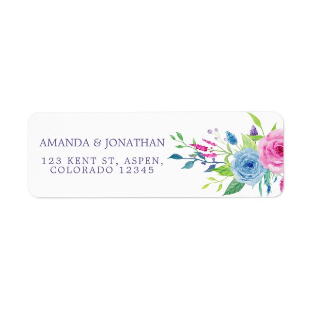 Ultra Violet Combo Watercolor Floral Wedding (Front)