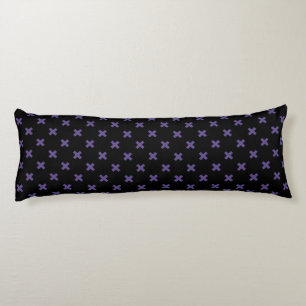 Ultra violet cross stitches on black body cushion