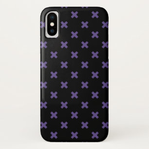 Ultra violet cross stitches on black iPhone x case