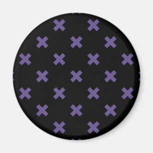 Ultra violet cross stitches on black magnet