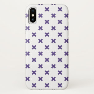 Ultra violet cross stitches on white iPhone x case