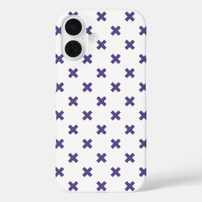 Ultra violet cross stitches on white Case-Mate iPhone case (Back)