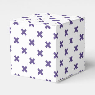 Ultra violet cross stitches on white favour box