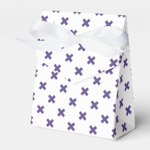 Ultra violet cross stitches on white favour box