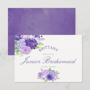 Ultra Violet Floral Be My Junior Bridesmaid Invitation