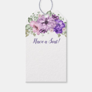 Ultra Violet Floral Bouquet Seating Tag