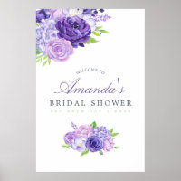 Ultra Violet Floral Bridal Shower Welcome