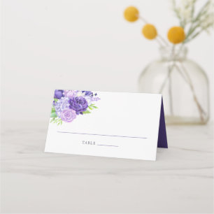 Ultra Violet Floral Wedding Table Number Place Card