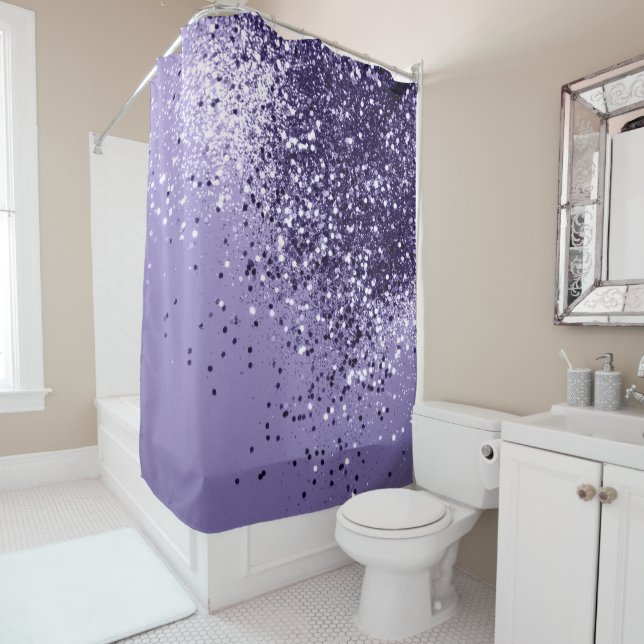 ULTRA VIOLET Glitter Dream #1 Shower Curtain (In Situ)