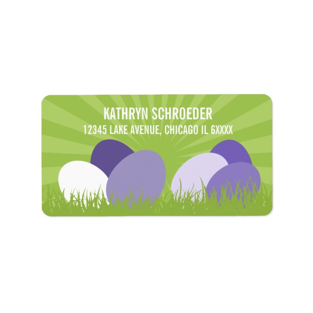 Ultra Violet & Green Easter Address Labels (Front)