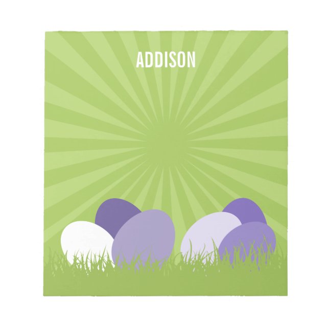 Ultra Violet & Green Easter Notepad (Front)