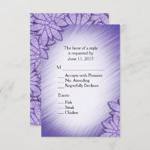 Ultra Violet Hue Floral RSVP with Entree Selection Invitation