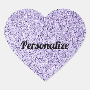 Ultra violet light purple glitter sparkles Custom  Heart Sticker