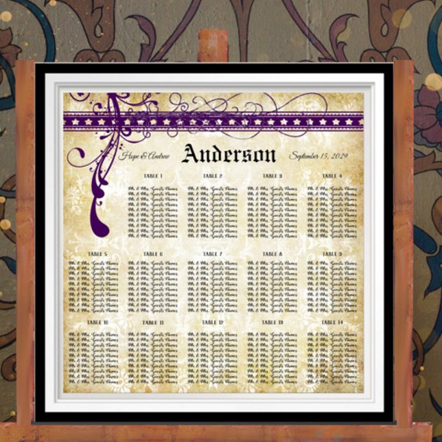Ultra Violet Mediaeval Renaissance Seating Chart (Creator Uploaded)