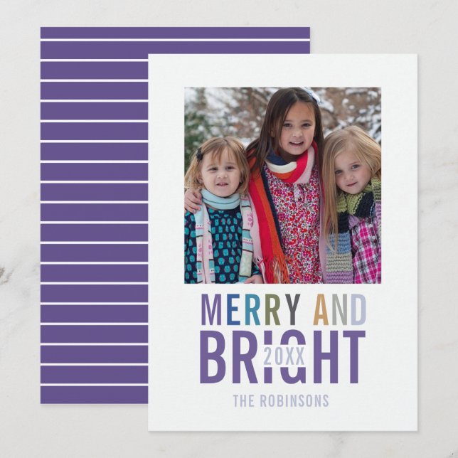 Ultra Violet Palette Christmas Greeting Photo Card (Front/Back)