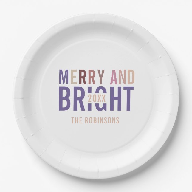 Ultra Violet Palette Christmas Paper Plate (Front)