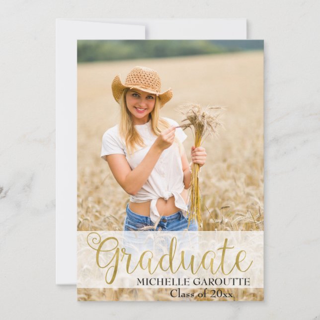 Ultra Violet Photo Graduation Announcement Card (Front)