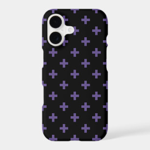 Ultra violet polka crosses on black