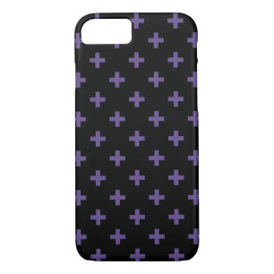 Ultra violet polka crosses on black iPhone 8/7 case