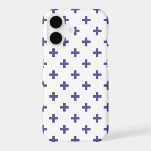 Ultra violet polka crosses on white