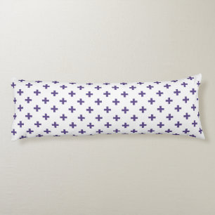 Ultra violet polka crosses on white body cushion