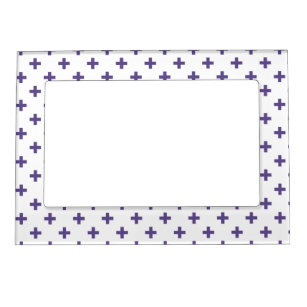 Ultra violet polka crosses on white magnetic frame