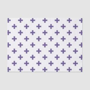 Ultra violet polka crosses on white tissue paper