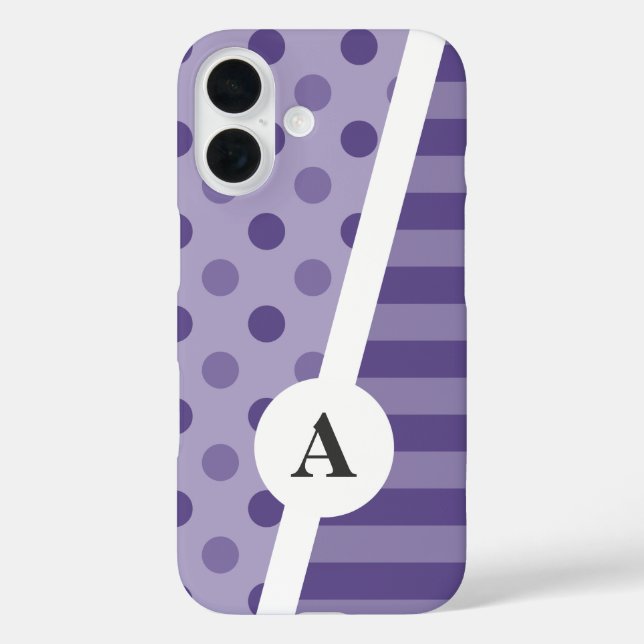 Ultra Violet Polka Dot and Stripe Pattern Case-Mate iPhone Case (Back)