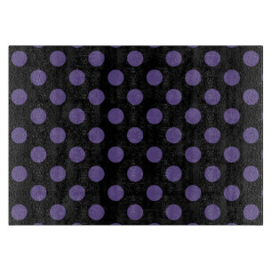 Ultra violet polka dots on black cutting board