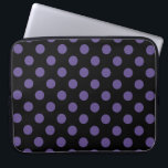Ultra violet polka dots on black laptop sleeve<br><div class="desc">Pantone's colour of the year for 2018 is ultra violet.</div>