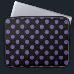 Ultra violet polka dots on black laptop sleeve<br><div class="desc">Pantone's colour of the year for 2018 is ultra violet.</div>