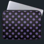 Ultra violet polka dots on black laptop sleeve<br><div class="desc">Pantone's colour of the year for 2018 is ultra violet.</div>