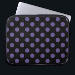 Ultra violet polka dots on black laptop sleeve<br><div class="desc">Pantone's color of the year for 2018 is ultra violet.</div>