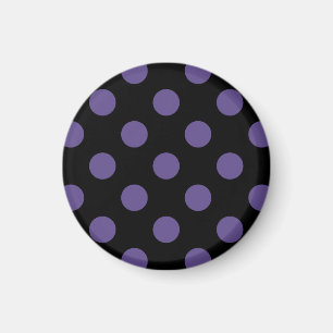 Ultra violet polka dots on black magnet